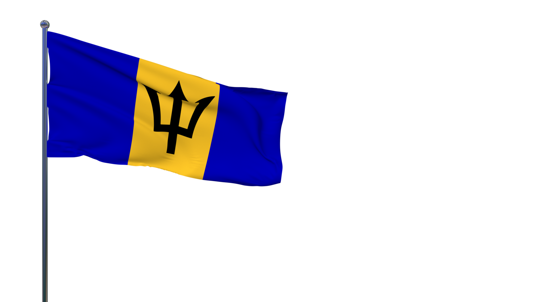 Barbados Flag Waving in The Wind 3D Rendering, National Day, Independence Day png