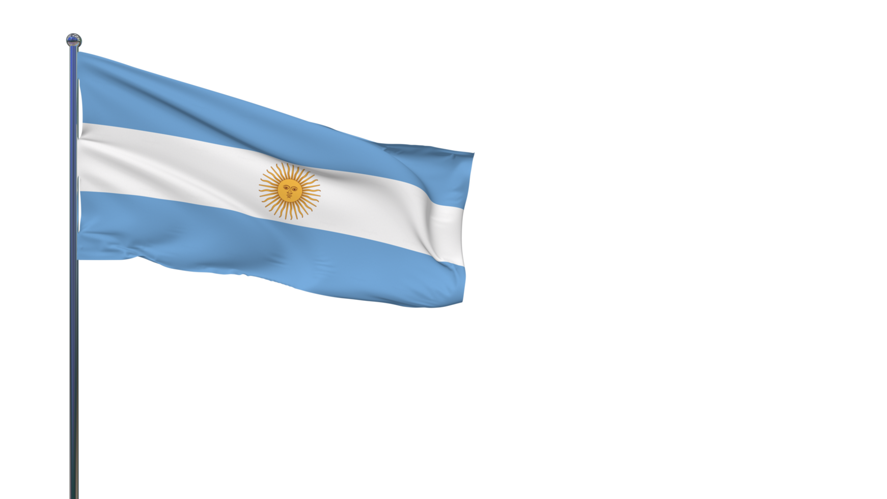 bandeira argentina balançando ao vento renderização em 3d, dia nacional, dia da independência png