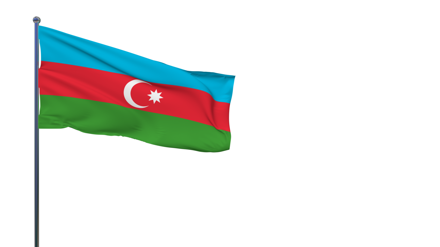 Azerbaijan Flag Waving in The Wind 3D Rendering, National Day, Independence Day png