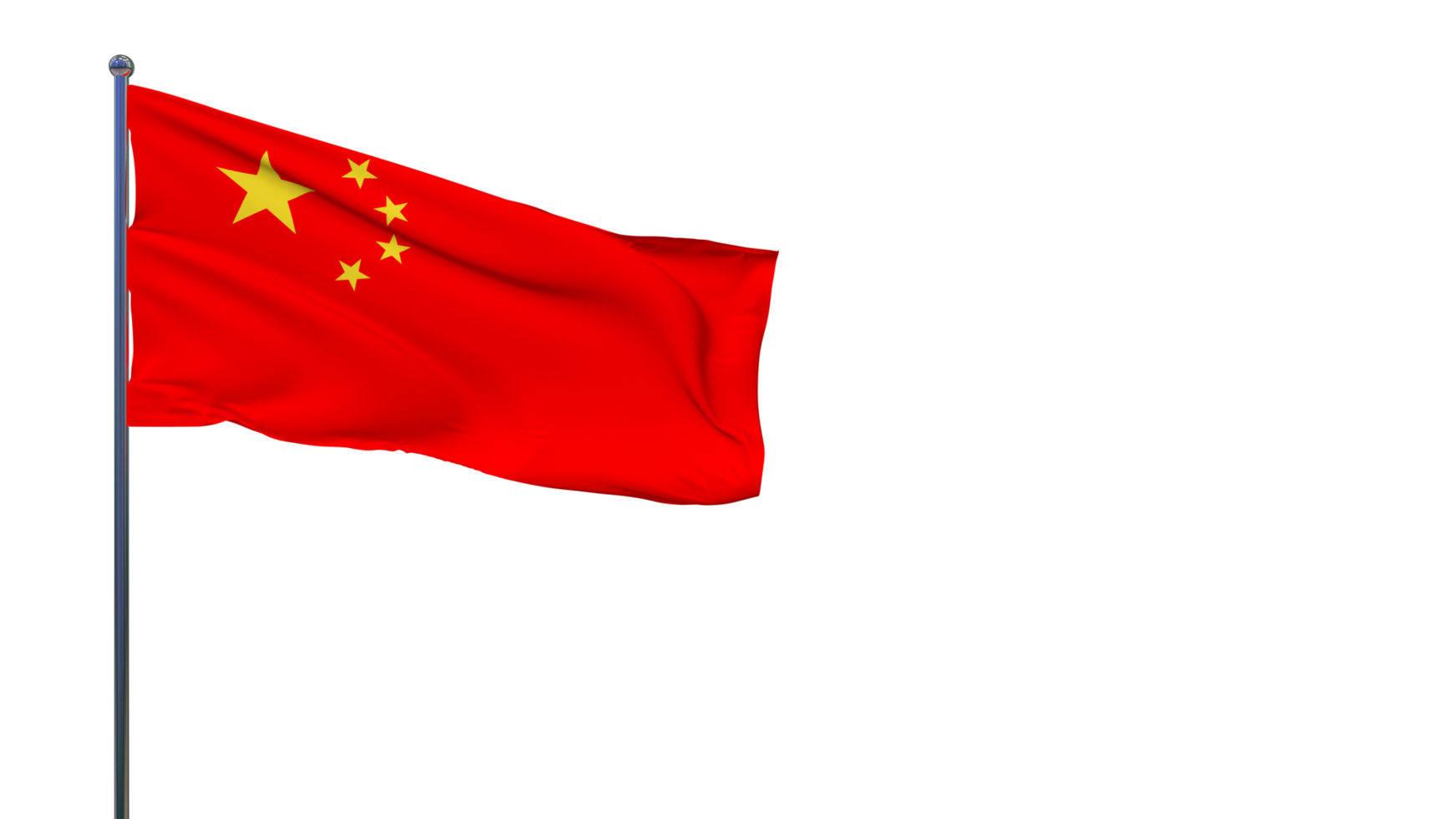 china-fahne weht im wind 3d-rendering, nationaltag, unabhängigkeitstag png