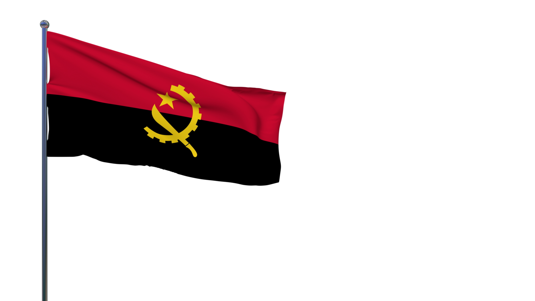 Angola Flag Waving in The Wind 3D Rendering, National Day, Independence Day png