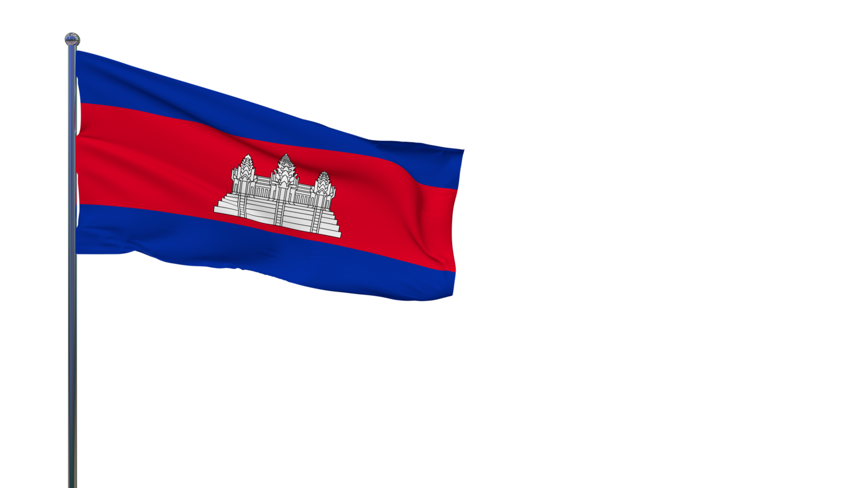 bandera de camboya ondeando en el viento representación 3d, día nacional, día de la independencia png