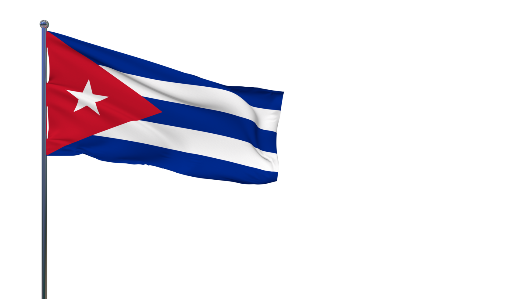 bandeira de cuba balançando ao vento renderização em 3d, dia nacional, dia da independência png