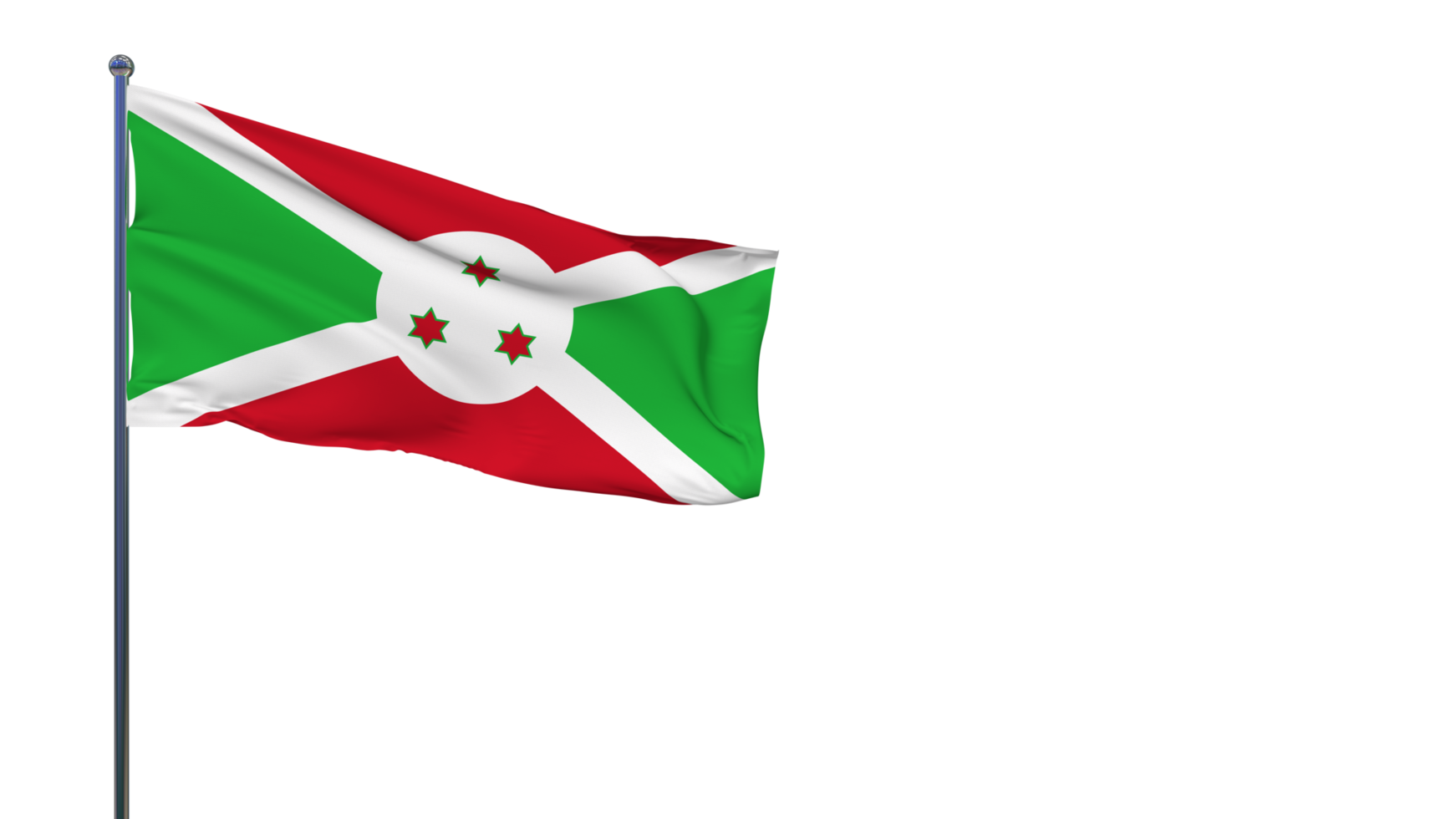 burundi bandiera agitando nel il vento 3d rendering, nazionale giorno, indipendenza giorno png