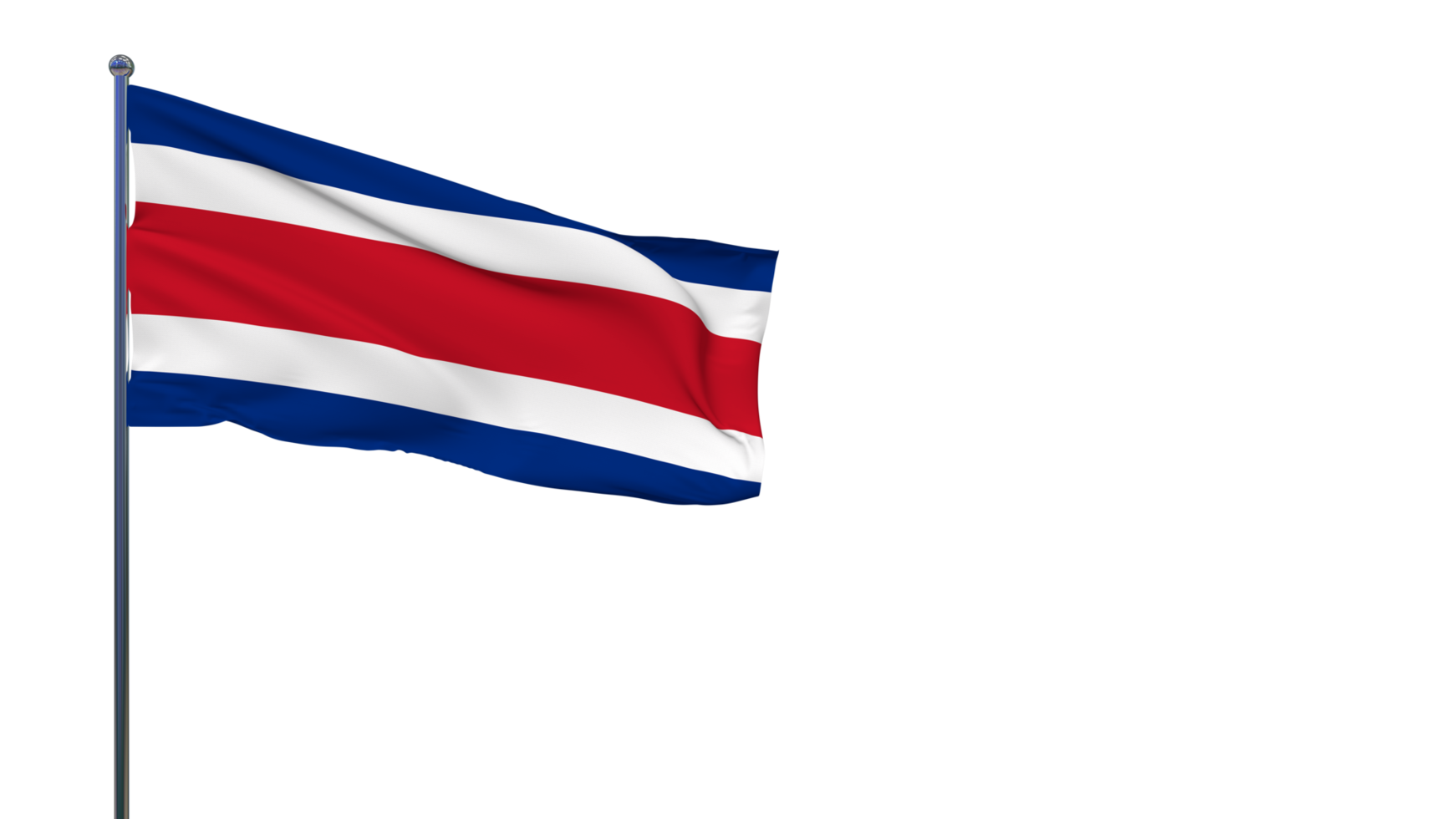 bandeira da costa rica balançando ao vento renderização em 3d, dia nacional, dia da independência png