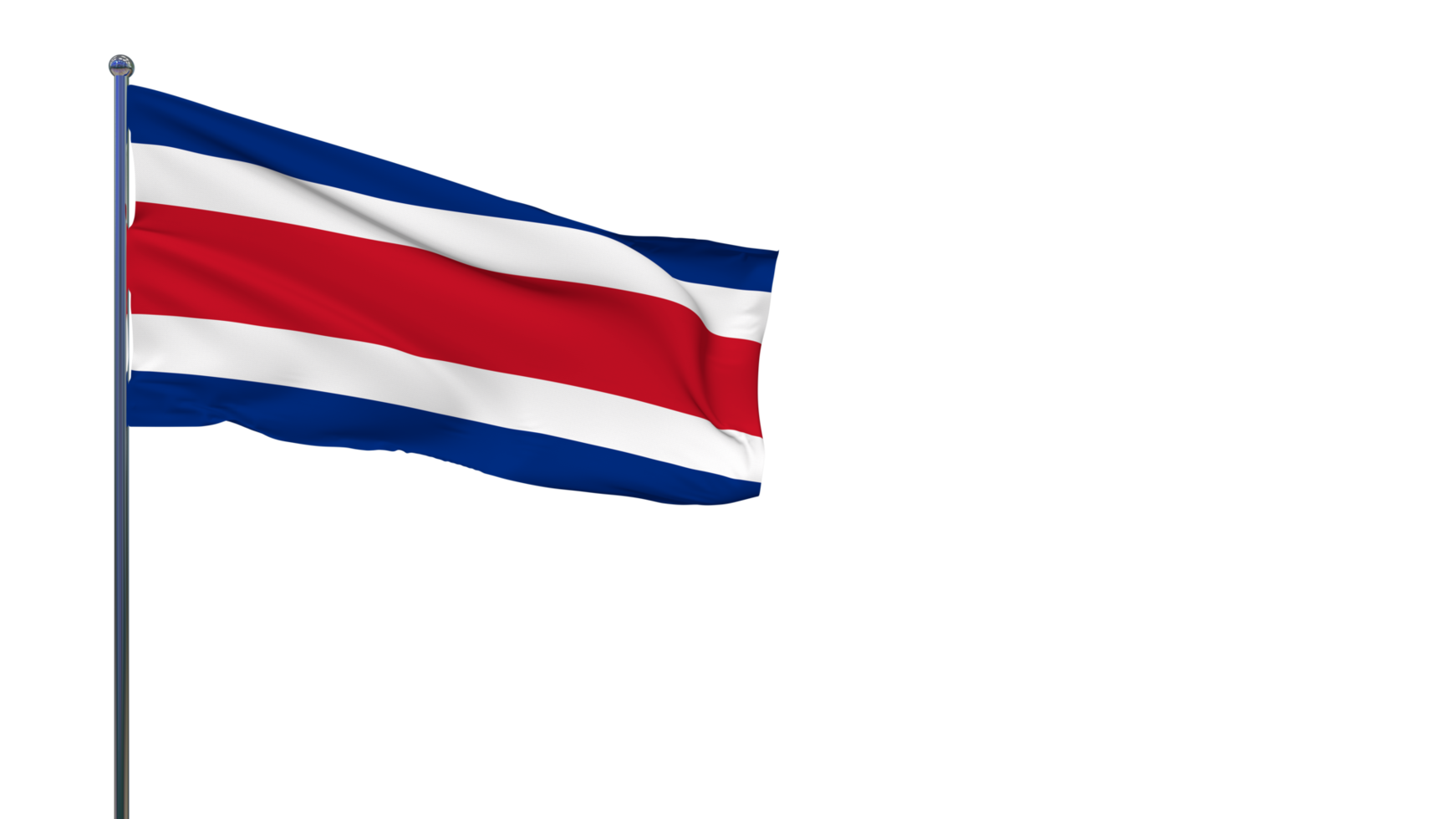 Costa Rica Flag Waving in The Wind 3D Rendering, National Day, Independence Day png