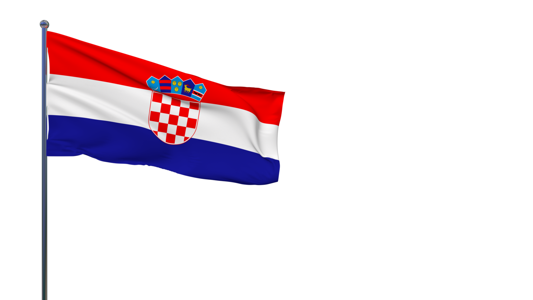 kroatien fahne weht im wind 3d-rendering, nationaltag, unabhängigkeitstag png