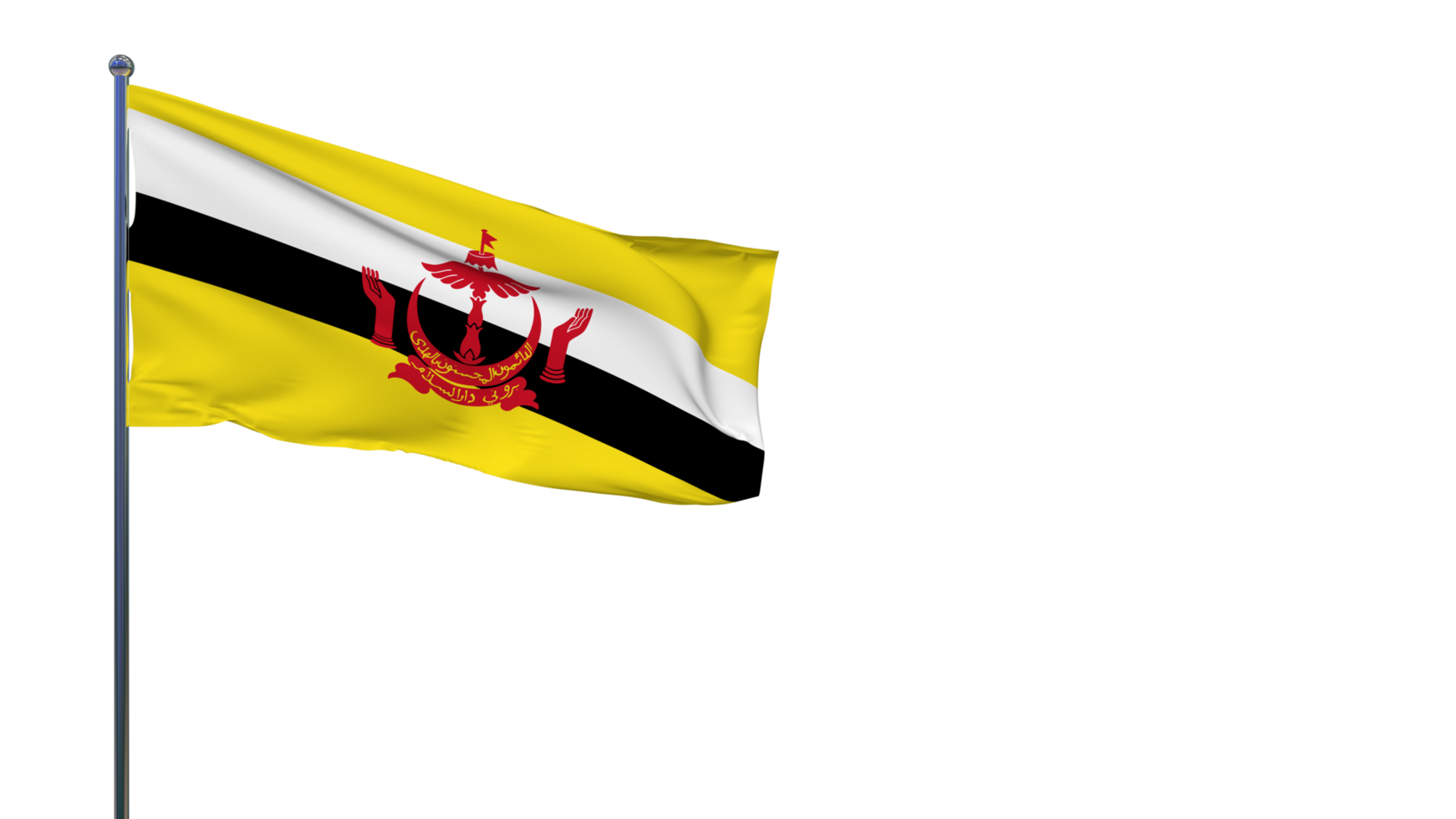 bandeira de brunei balançando ao vento renderização em 3d, dia nacional, dia da independência png