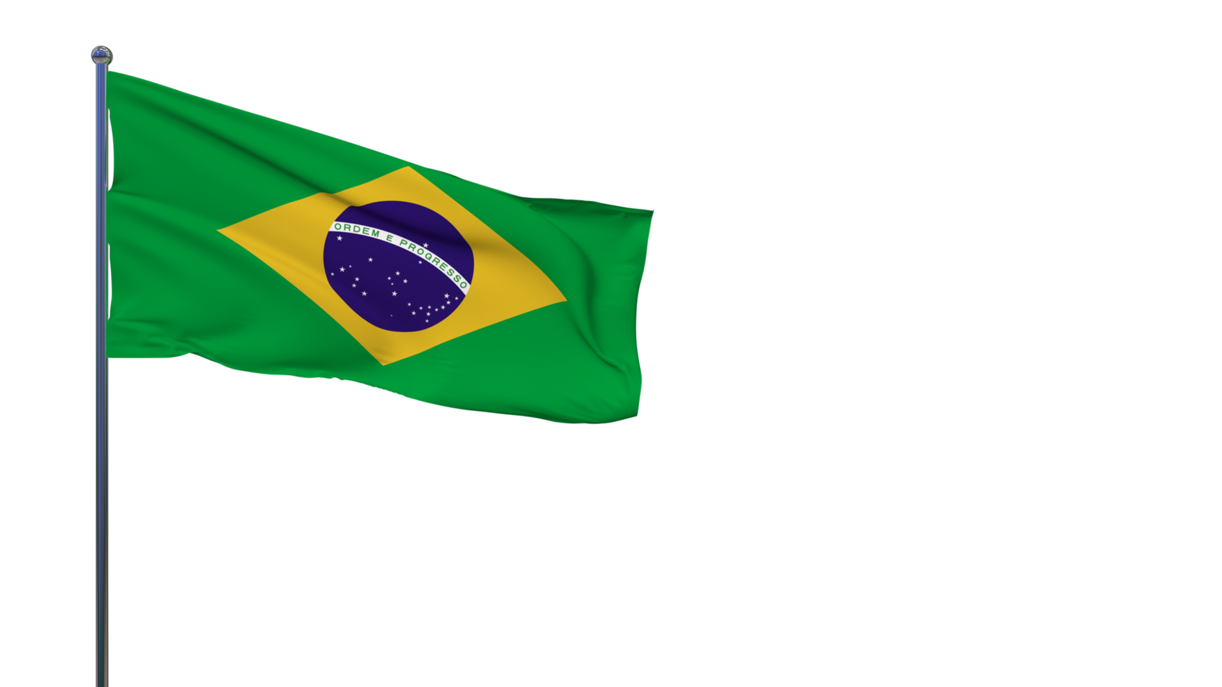 bandera de brasil ondeando en el viento representación 3d, día nacional, día de la independencia png