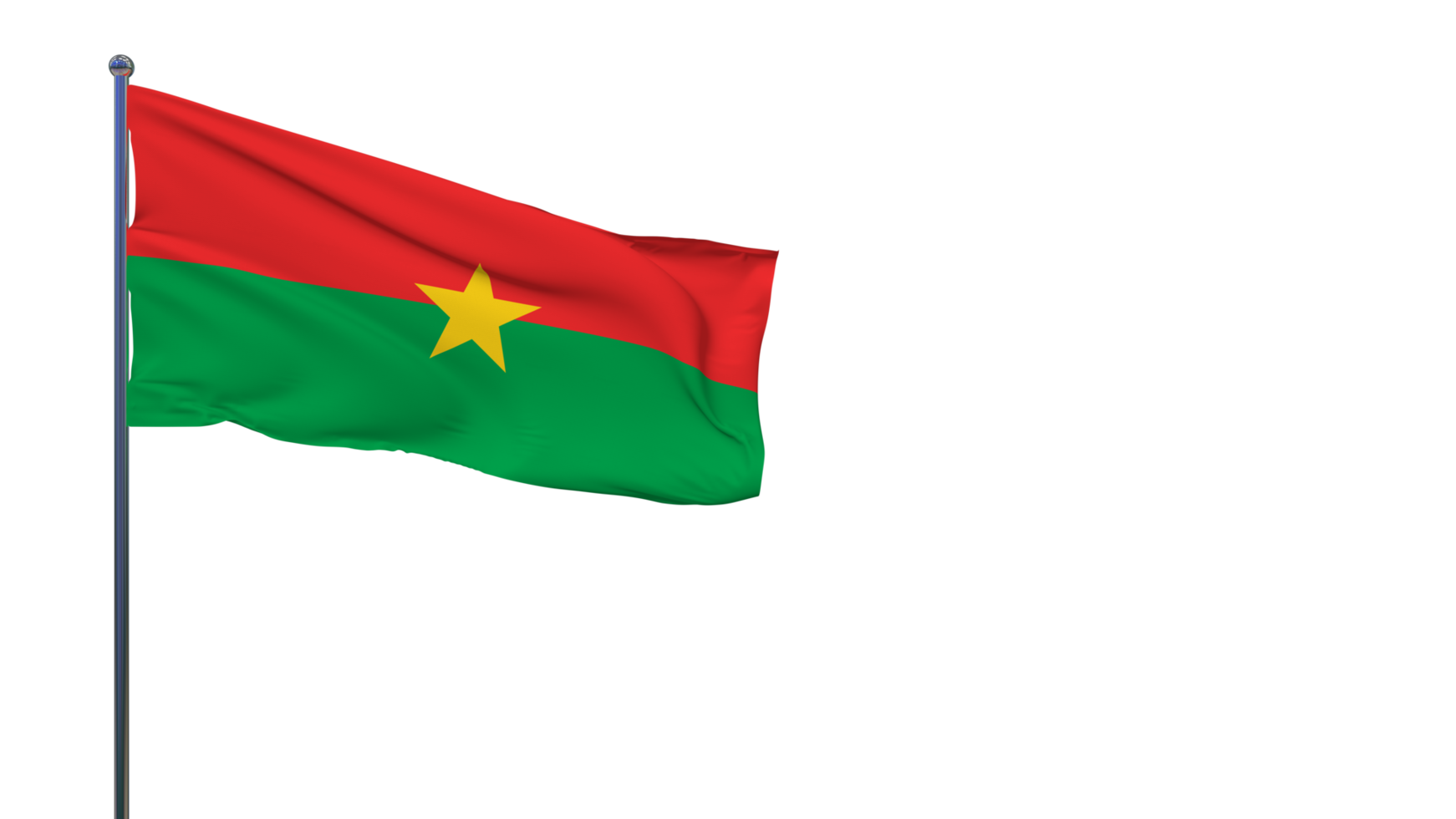 bandera de burkina faso ondeando en el viento representación 3d, día nacional, día de la independencia png