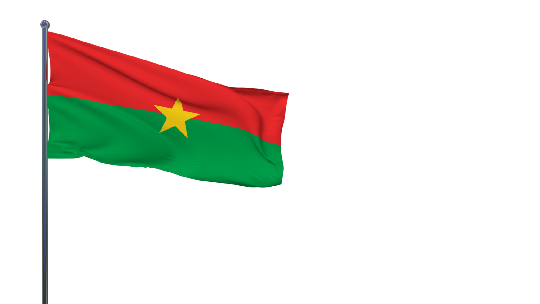 bandera de burkina faso ondeando en el viento representación 3d, día nacional, día de la independencia png