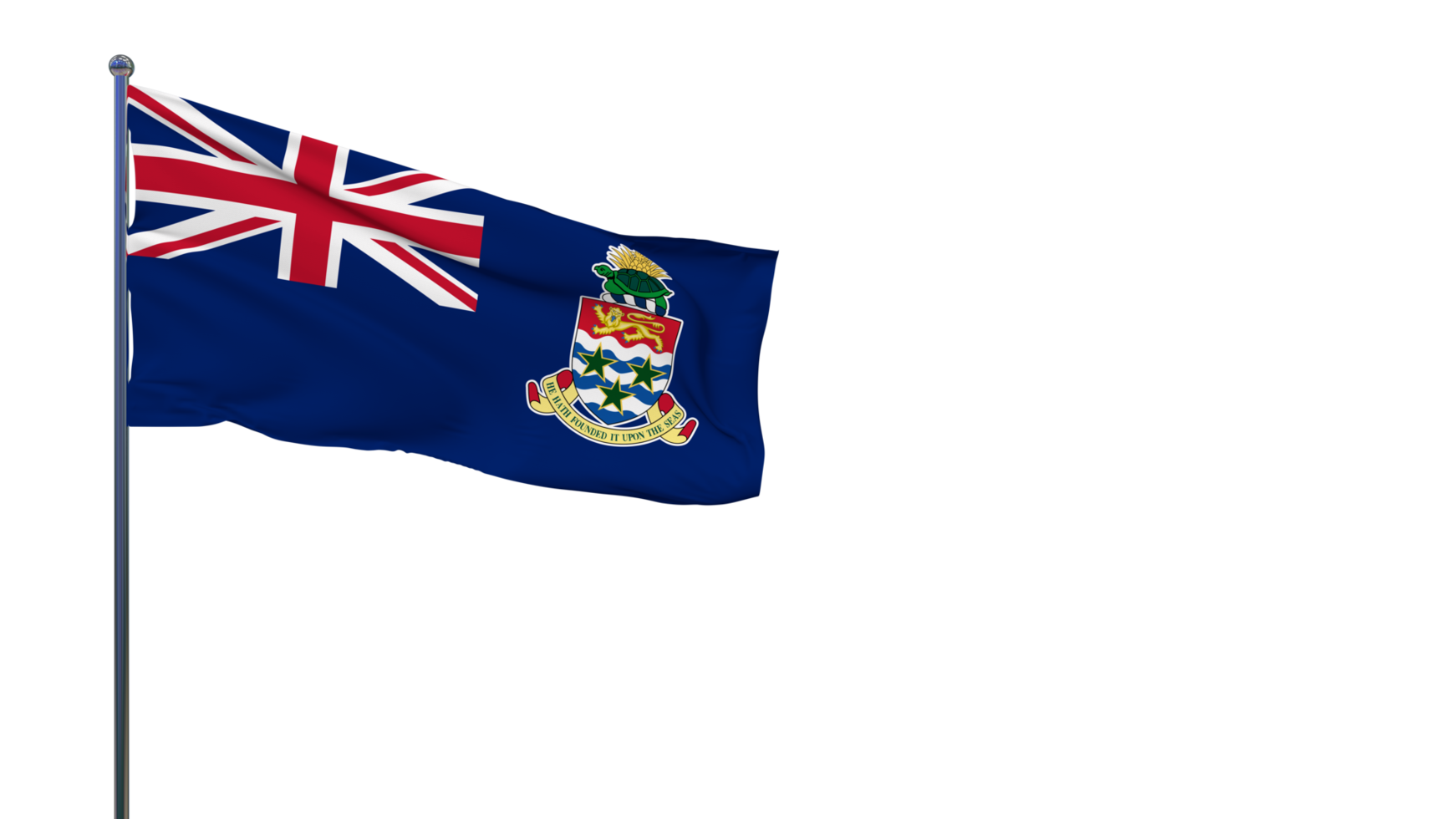 bandeira das ilhas cayman balançando ao vento renderização em 3d, dia nacional, dia da independência png