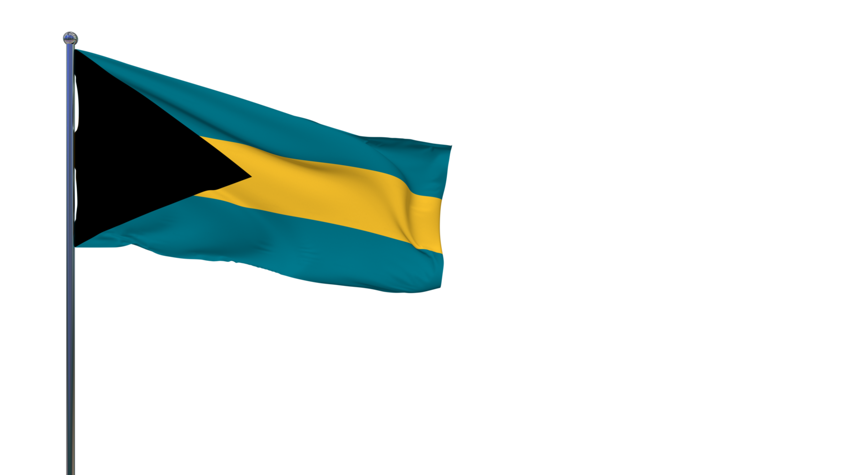 bandeira das bahamas balançando ao vento renderização em 3d, dia nacional, dia da independência png