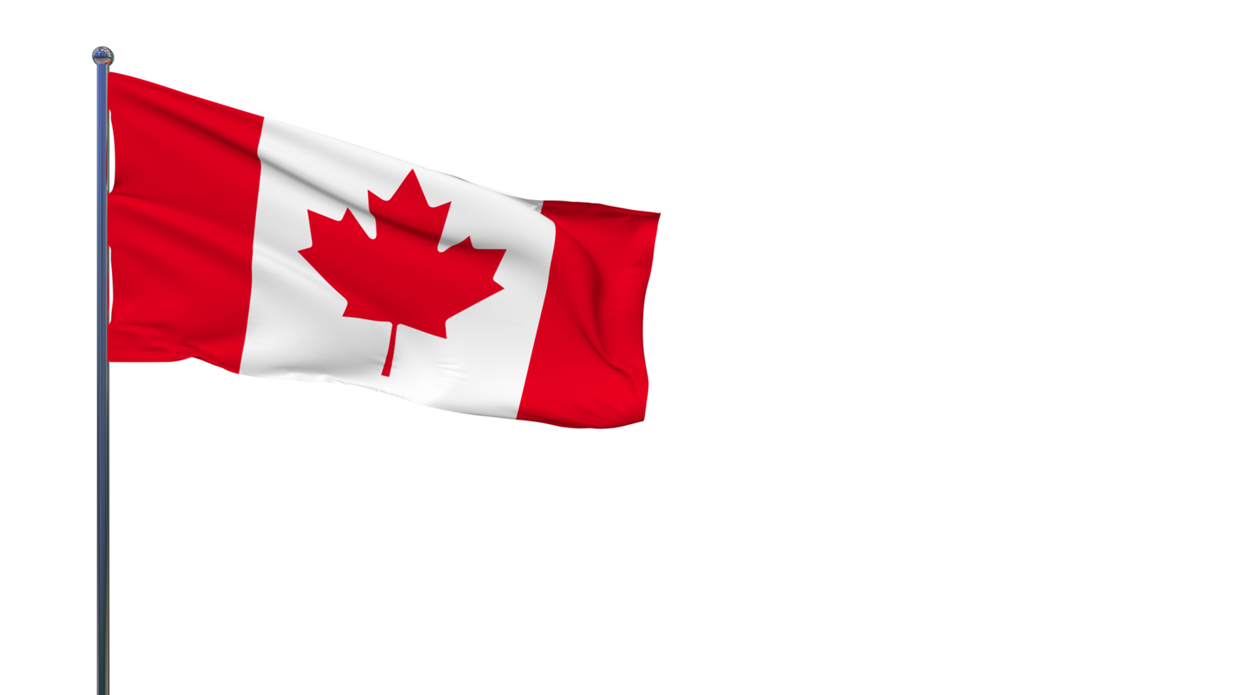 bandeira do canadá balançando ao vento renderização em 3d, dia nacional, dia da independência png