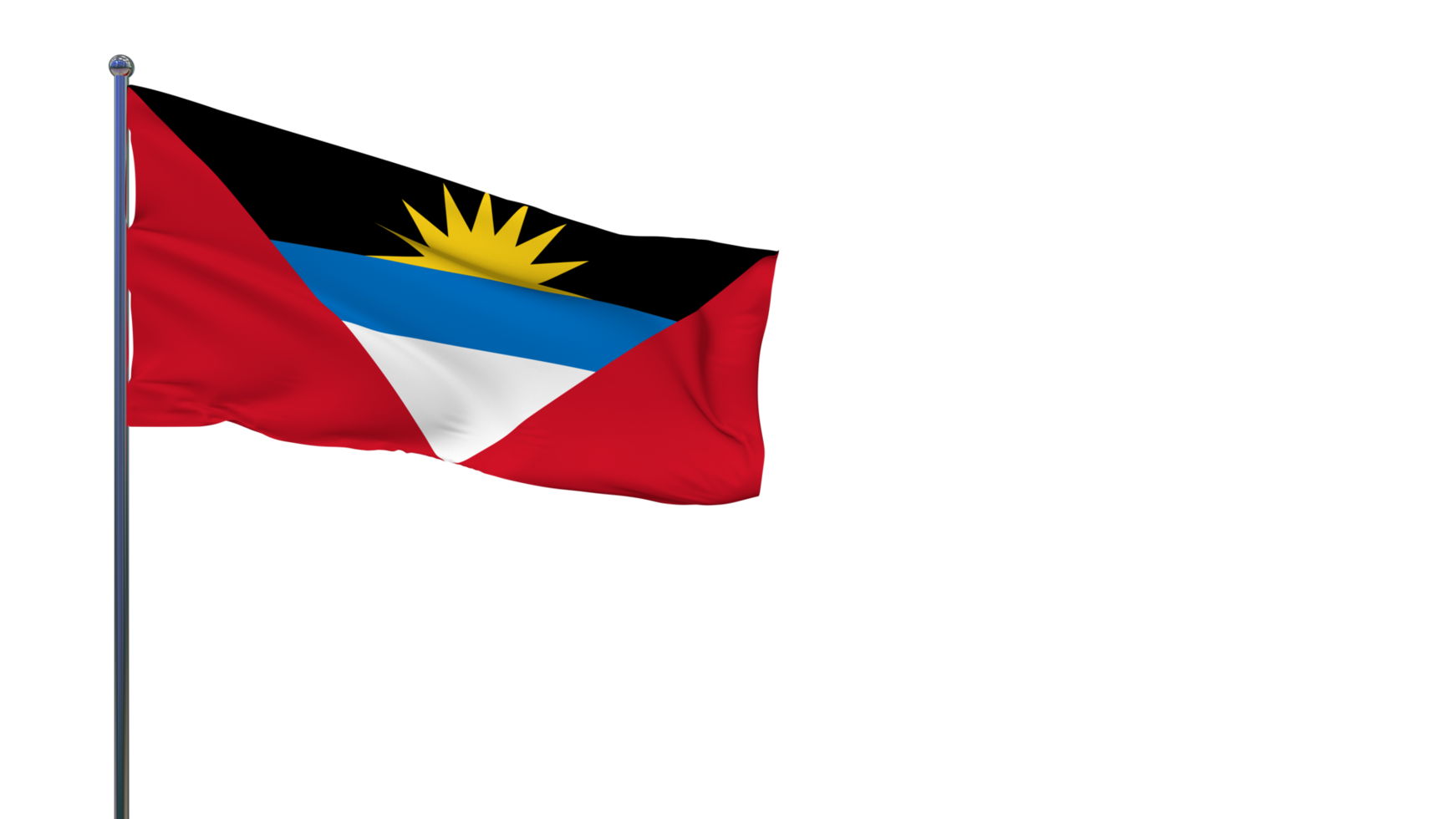 Antigua an Barbuda Flag Waving in The Wind 3D Rendering, National Day, Independence Day png