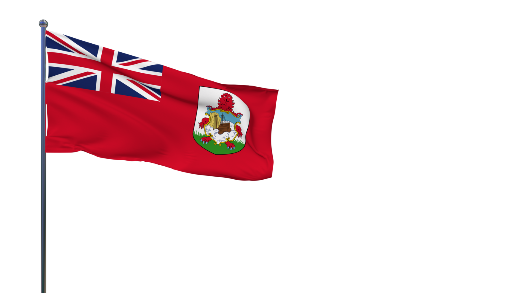 bermuda vlag golvend in de wind 3d weergave, nationaal dag, onafhankelijkheid dag png