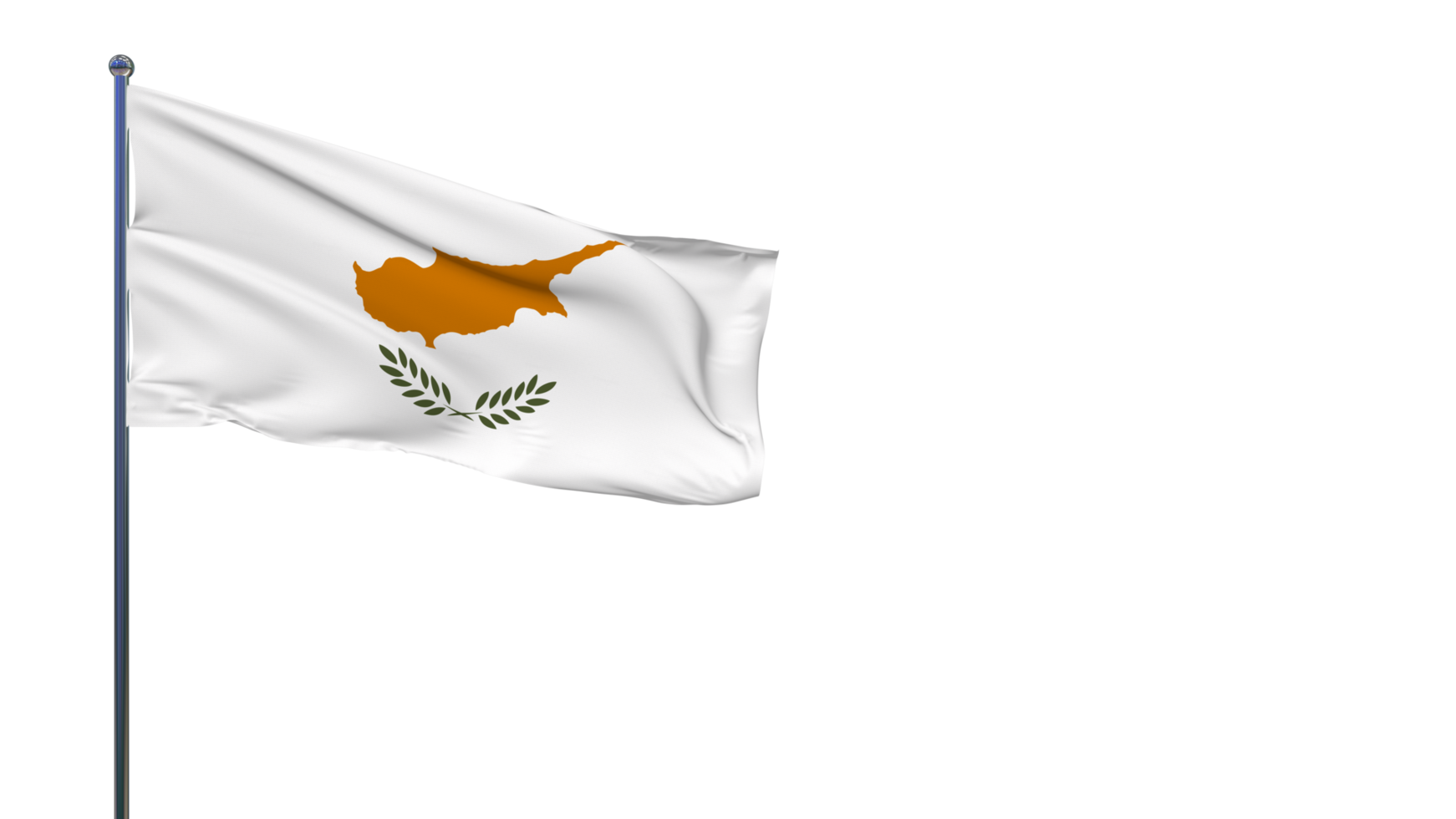 bandeira de chipre balançando ao vento renderização em 3d, dia nacional, dia da independência png