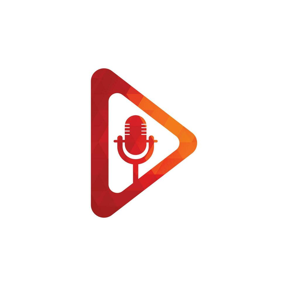 Video podcast vector logo design. Digital video podcast logo concept.