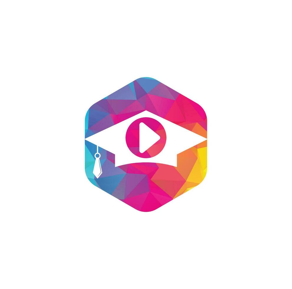 Education media player vector logo design. School play logo template design.