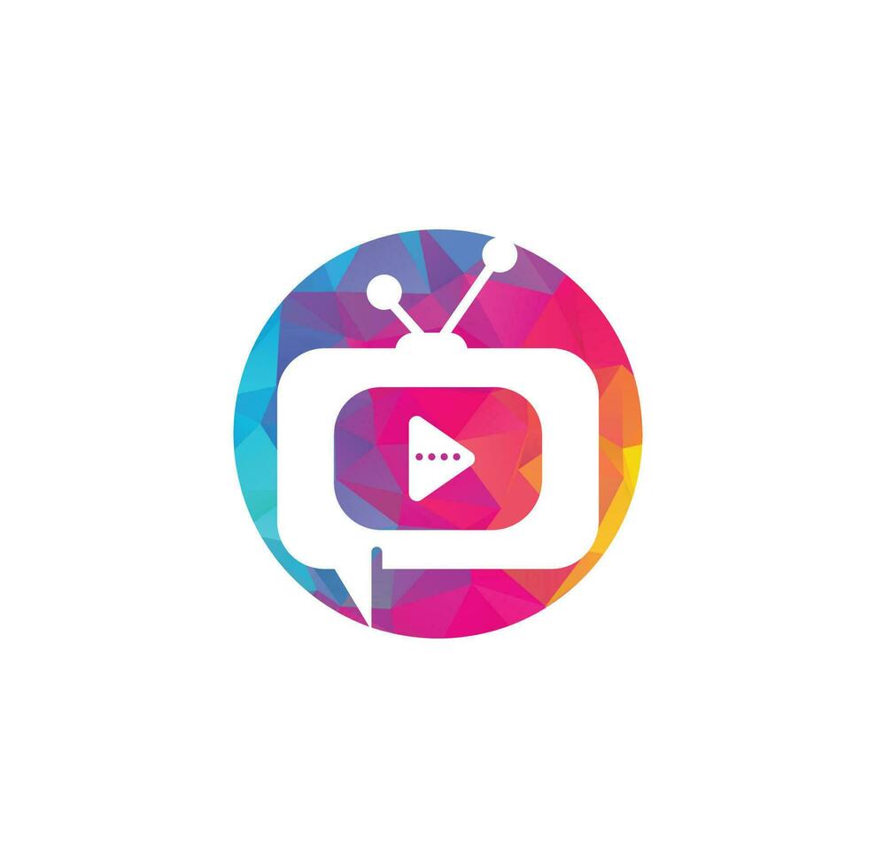 diseño creativo del logotipo de chat tv. diseño del logotipo del programa de entrevistas. vector