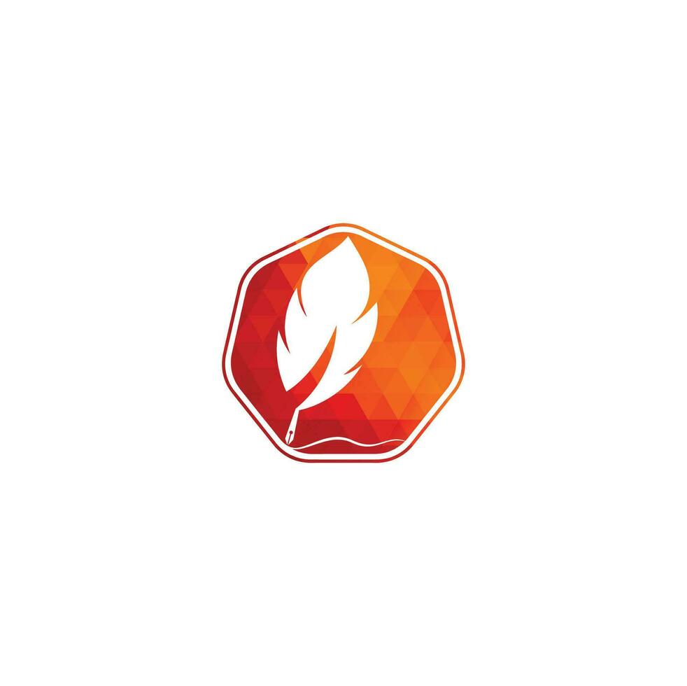 Feather Quill symbol vector design. Education and publication logo concept.