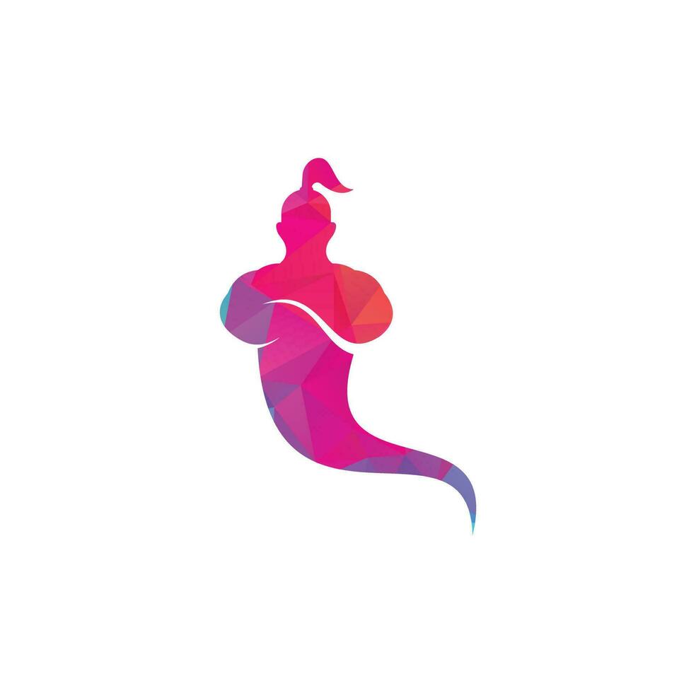 Genie Logo Design. Magic Fantasy genie concept logo. vector