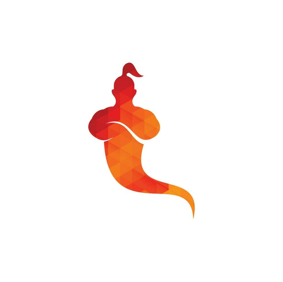 Genie Logo Design. Magic Fantasy genie concept logo. vector