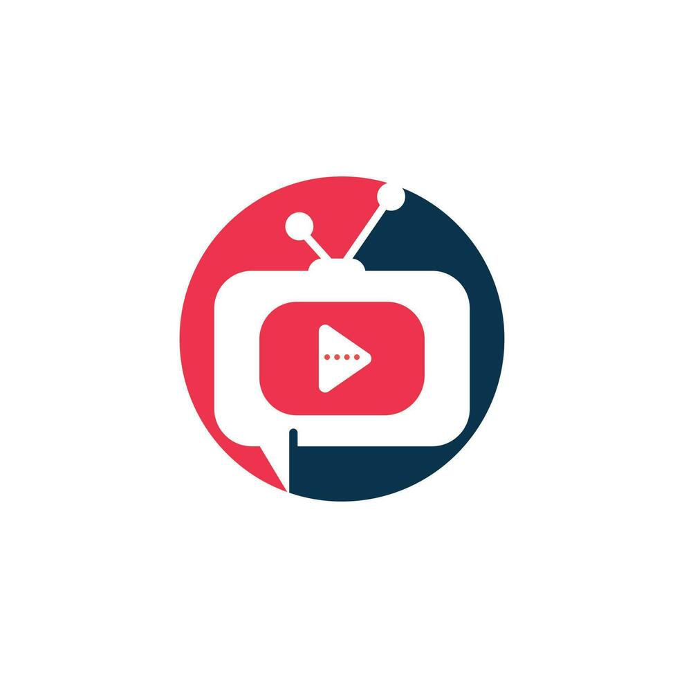 diseño creativo del logotipo de chat tv. diseño del logotipo del programa de entrevistas. vector