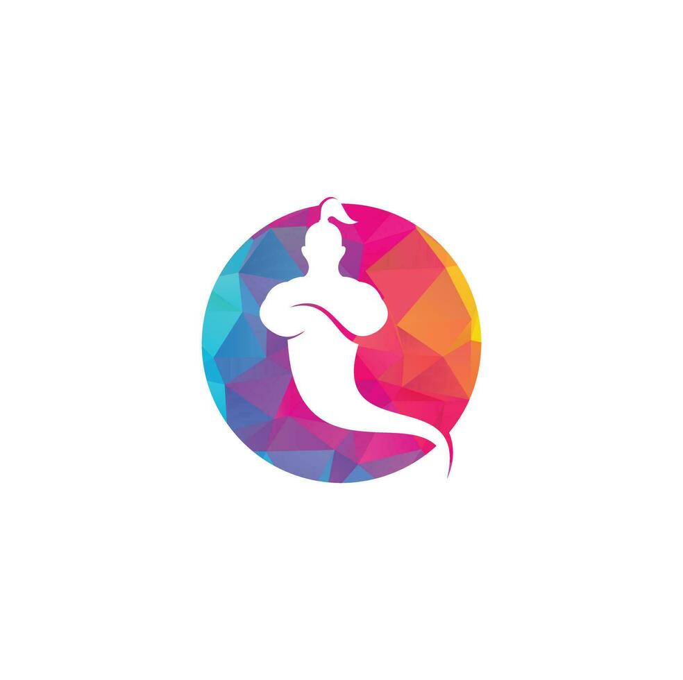 Genie Logo Design. Magic Fantasy genie concept logo. vector