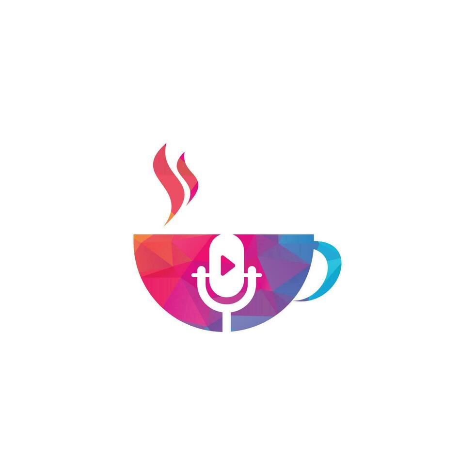 Coffee media logo design template. Coffee and play logo design. vector