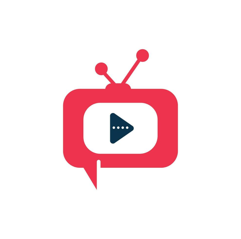 diseño creativo del logotipo de chat tv. diseño del logotipo del programa de entrevistas. vector