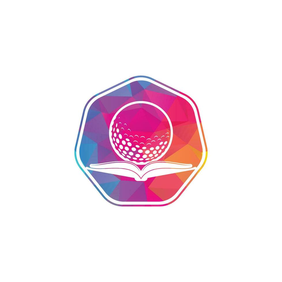 vector de diseño de logotipo de golf de libro. elemento de diseño de logotipo de icono de libro de golf