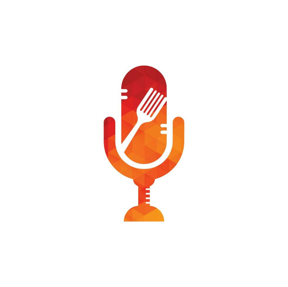 Podcast food logo icon designs vector. Food Podcast for sign, mascot or other. vector