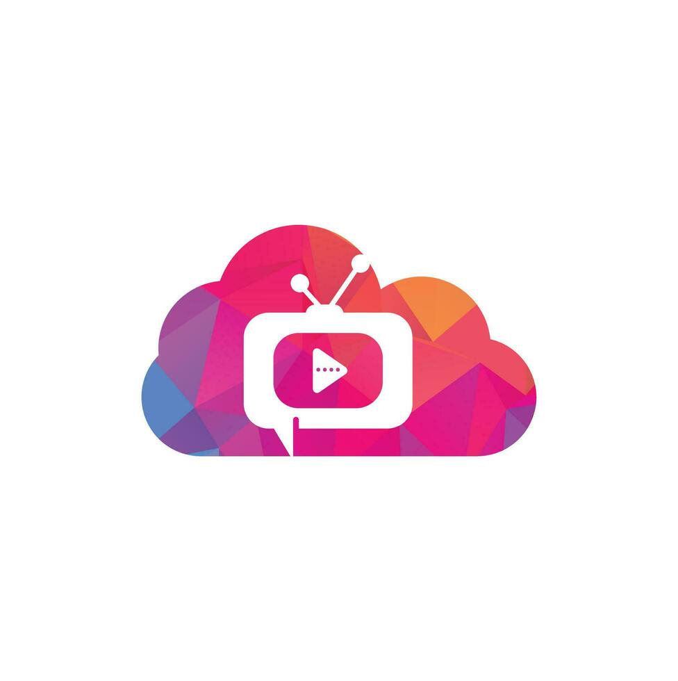 Creative chat TV cloud shape concept logo design. Talk Show Logo Design. vector