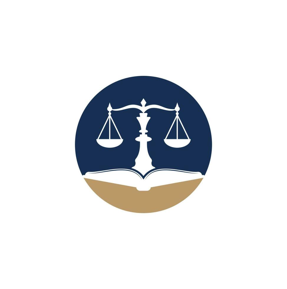 Law education logo design. Vector Libra and open book logo combination.