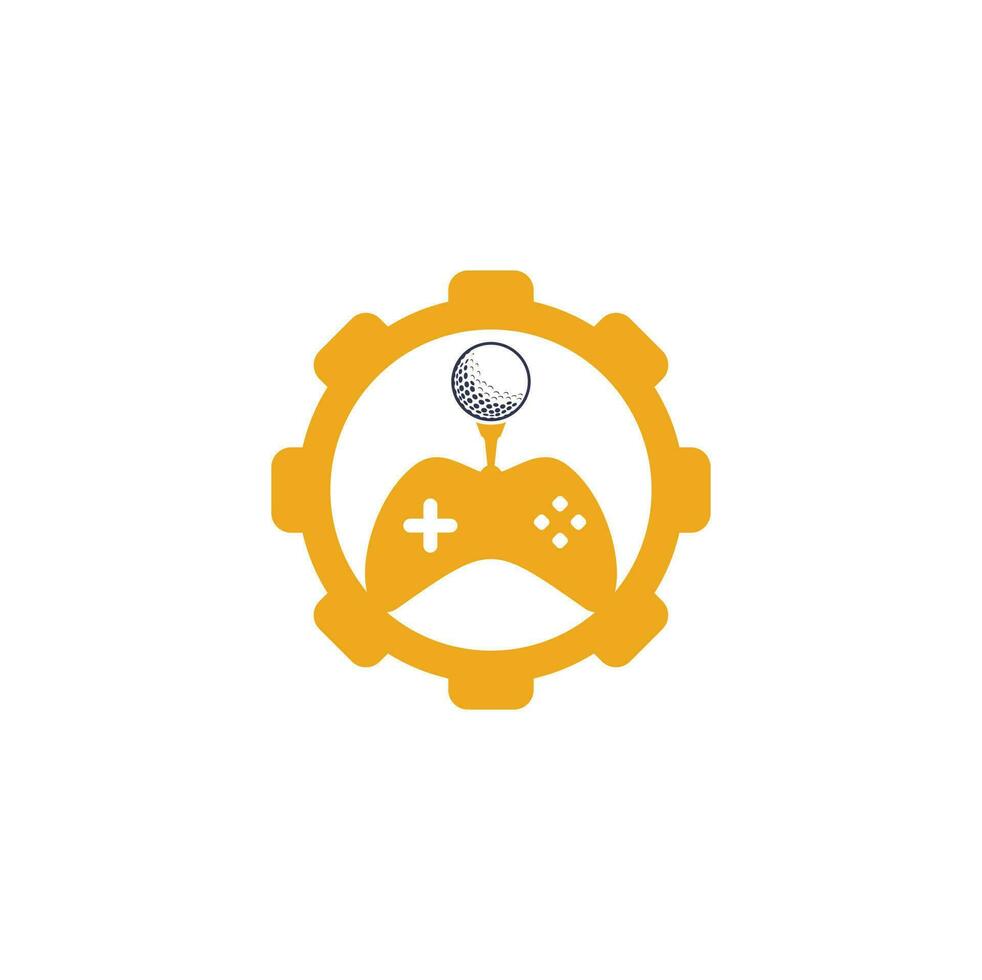 plantilla de diseño de logotipo de concepto de forma de engranaje de juego de golf. elemento de diseño de logotipo de icono de juego de golf vector