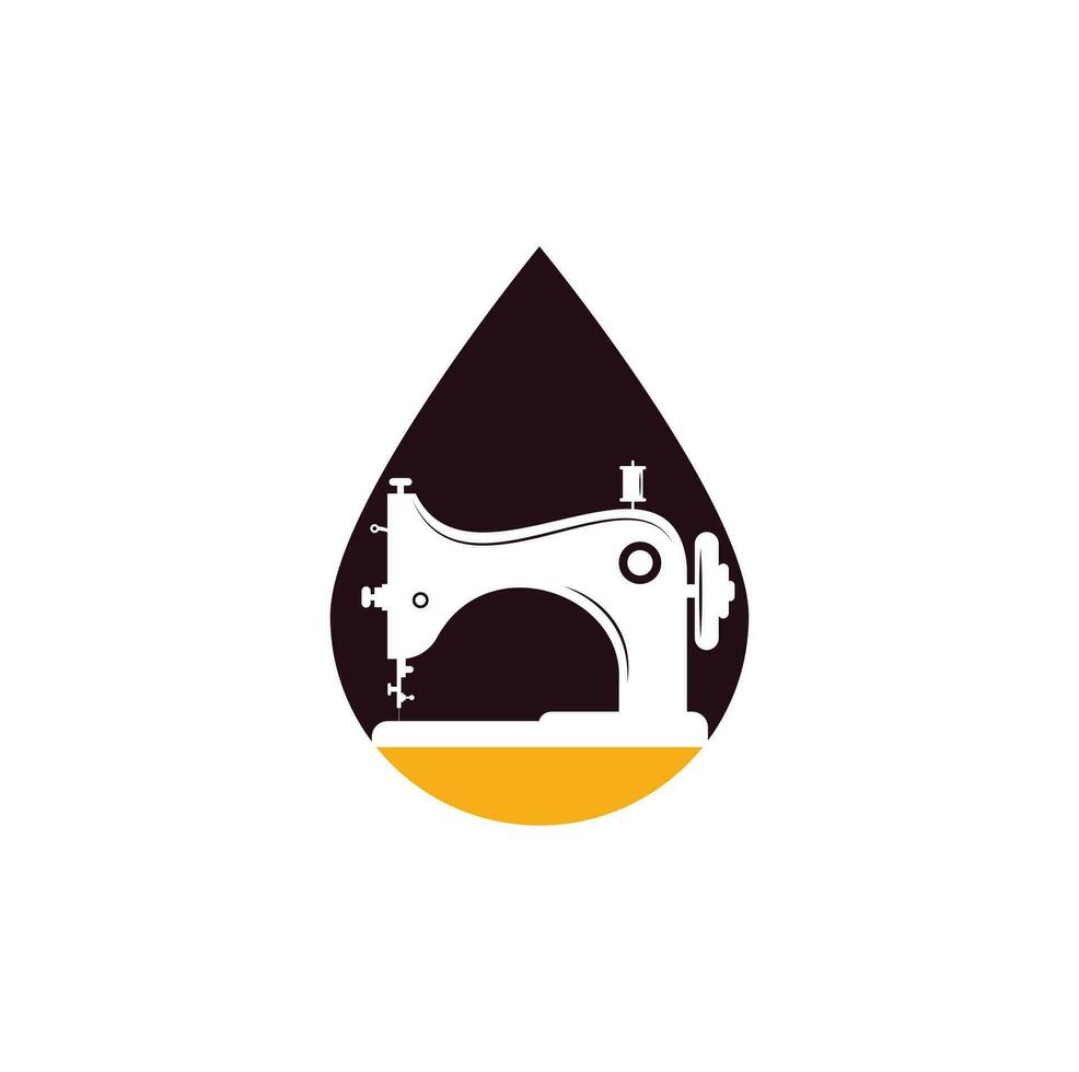 Manual sew machine drop shape concept logo icon. Simple illustration of manual sew machine icon. vector