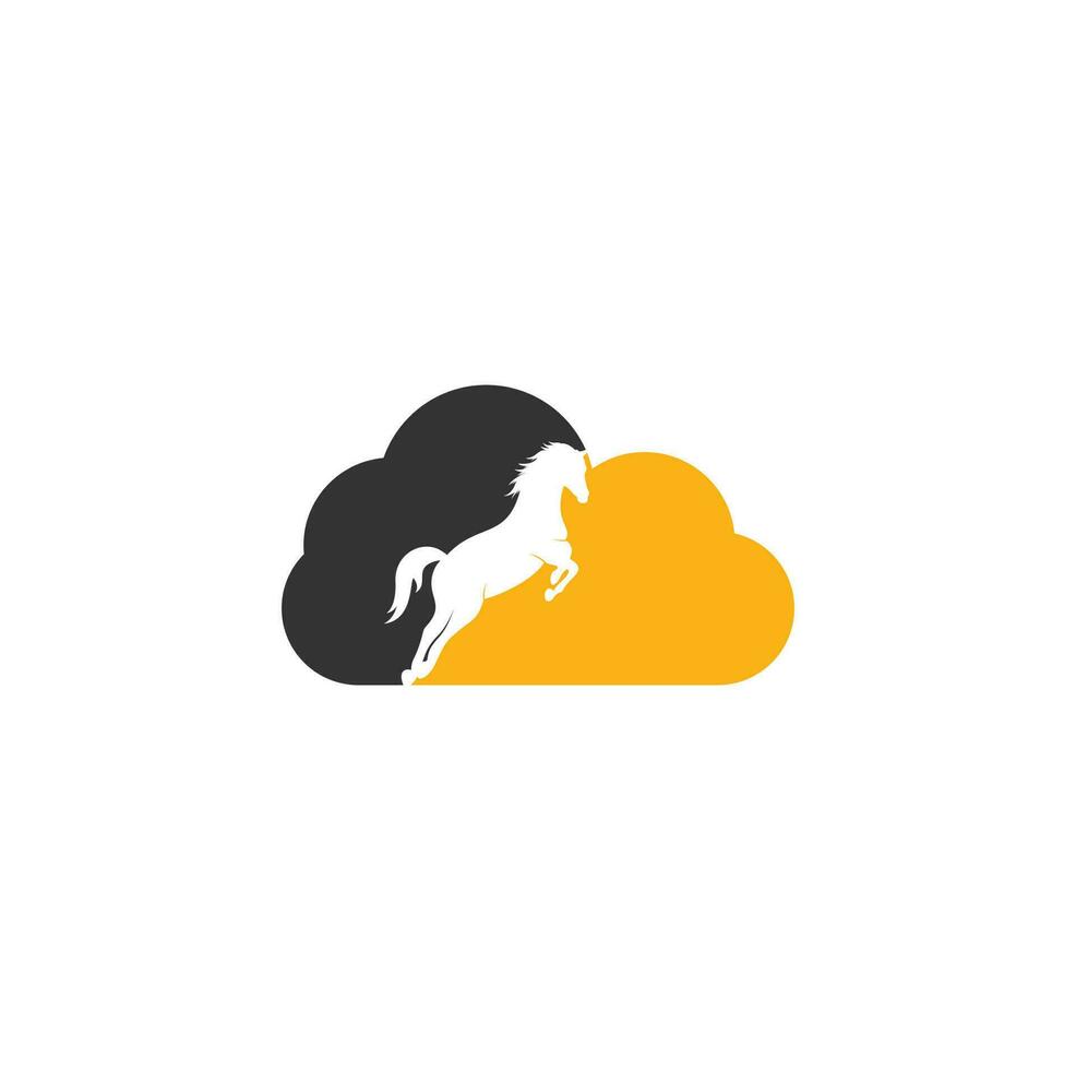 Horse cloud shape vector logo design. Horse sign icon.