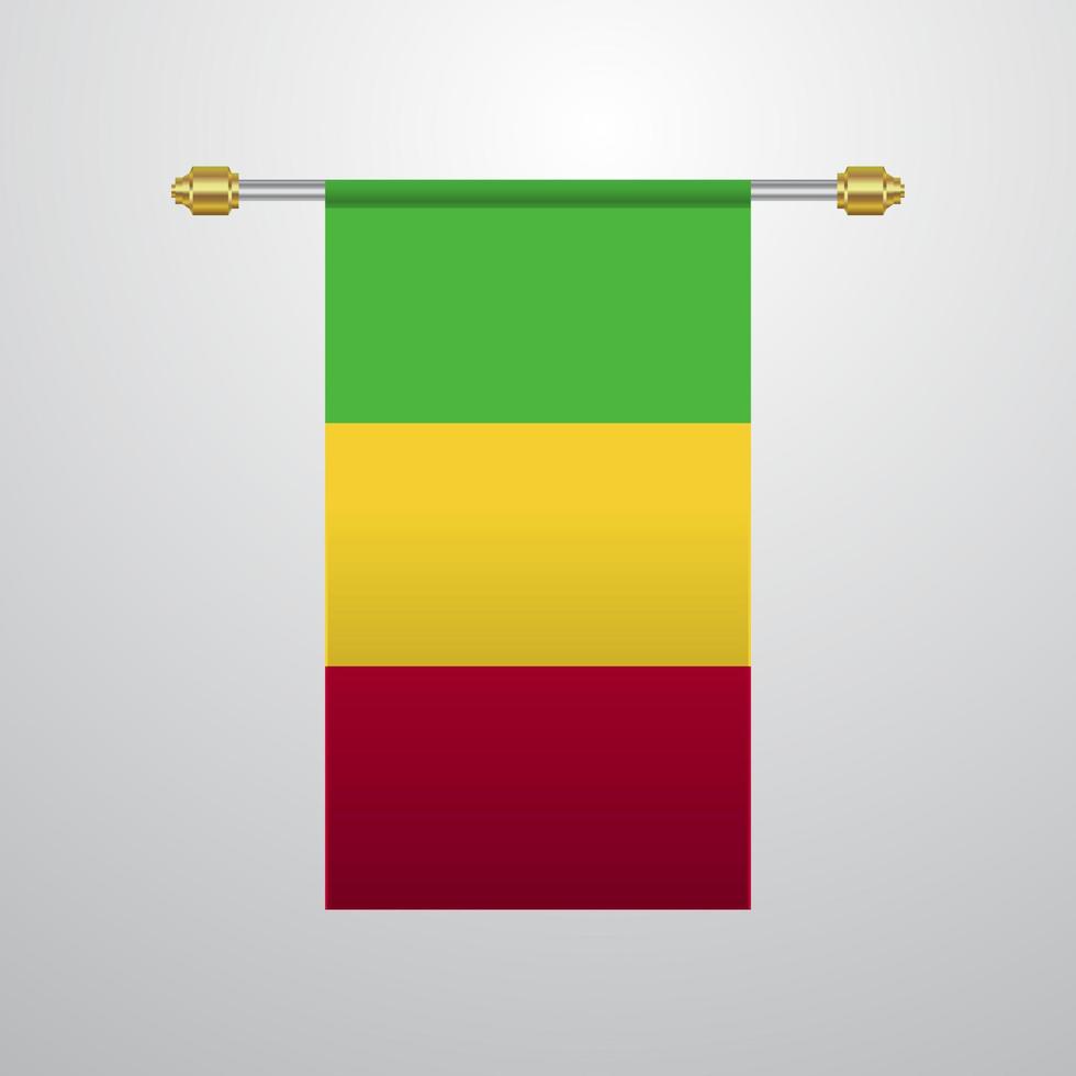 Mali hanging Flag vector