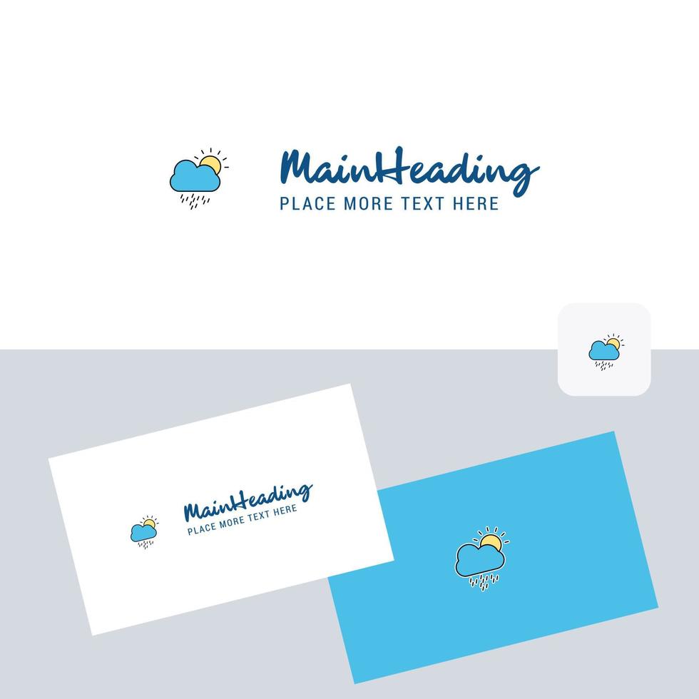 Raining vector logotype with business card template Elegant corporate identity Vector