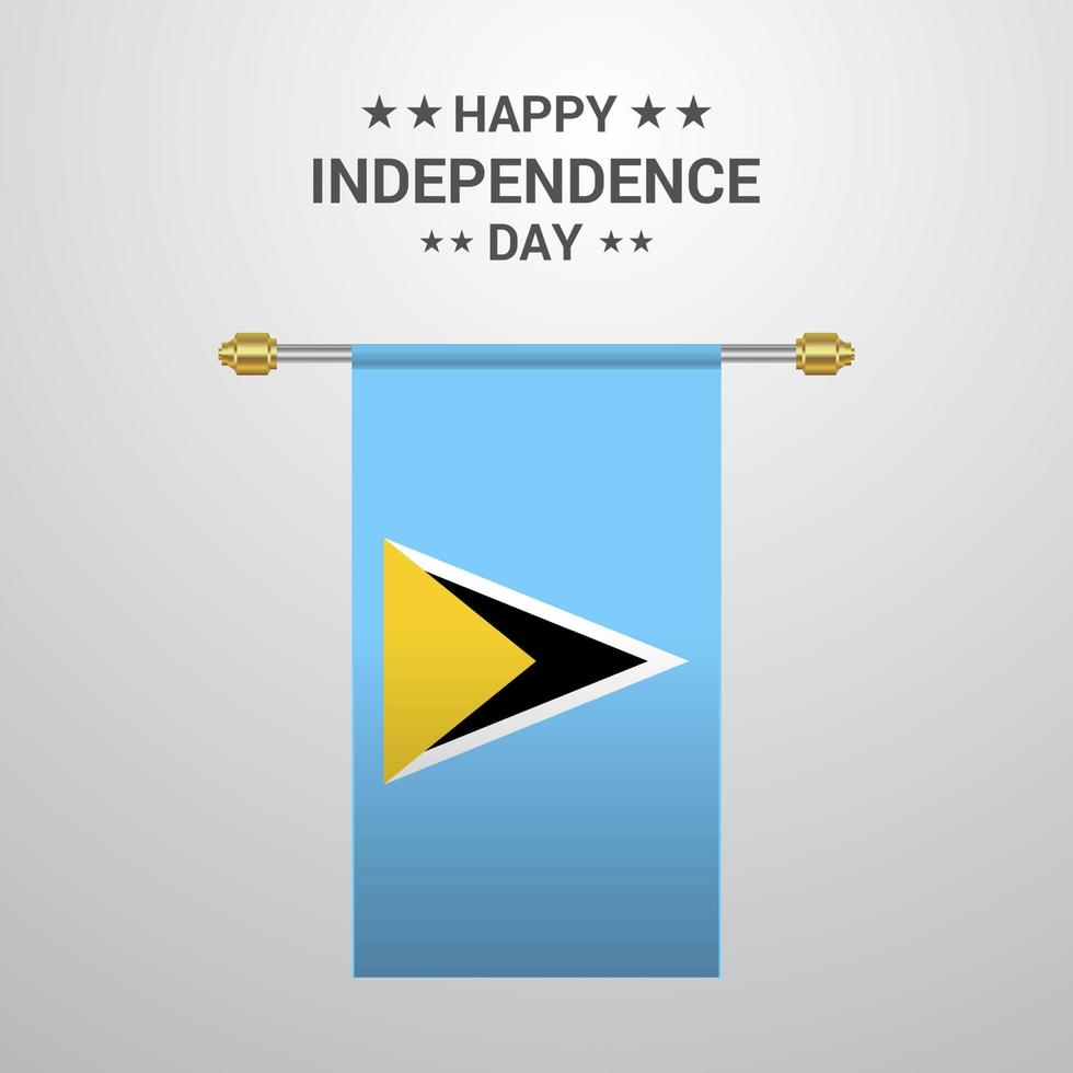 Saint Lucia Independence day hanging flag background vector