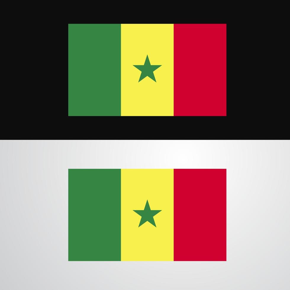 diseño de banner de bandera de senegal vector