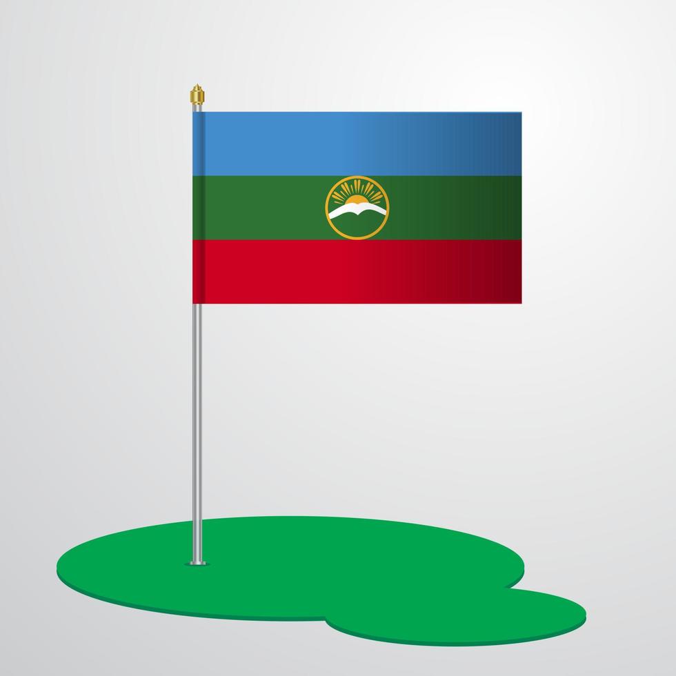 asta de la bandera de karachay chekessia vector