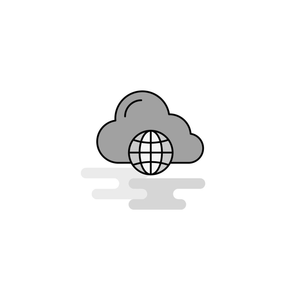 Internet Web Icon Flat Line Filled Gray Icon Vector