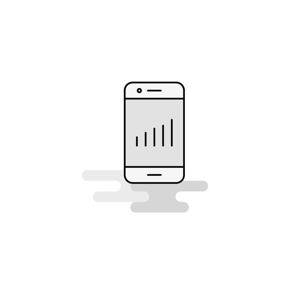 vector de icono gris lleno de línea plana de icono web de teléfono inteligente