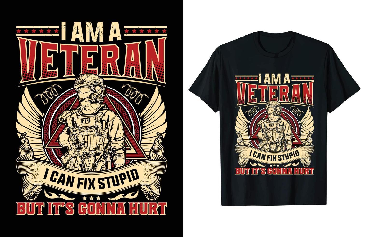 I am a veteran typography vintage Veteran day T-Shirt design vector