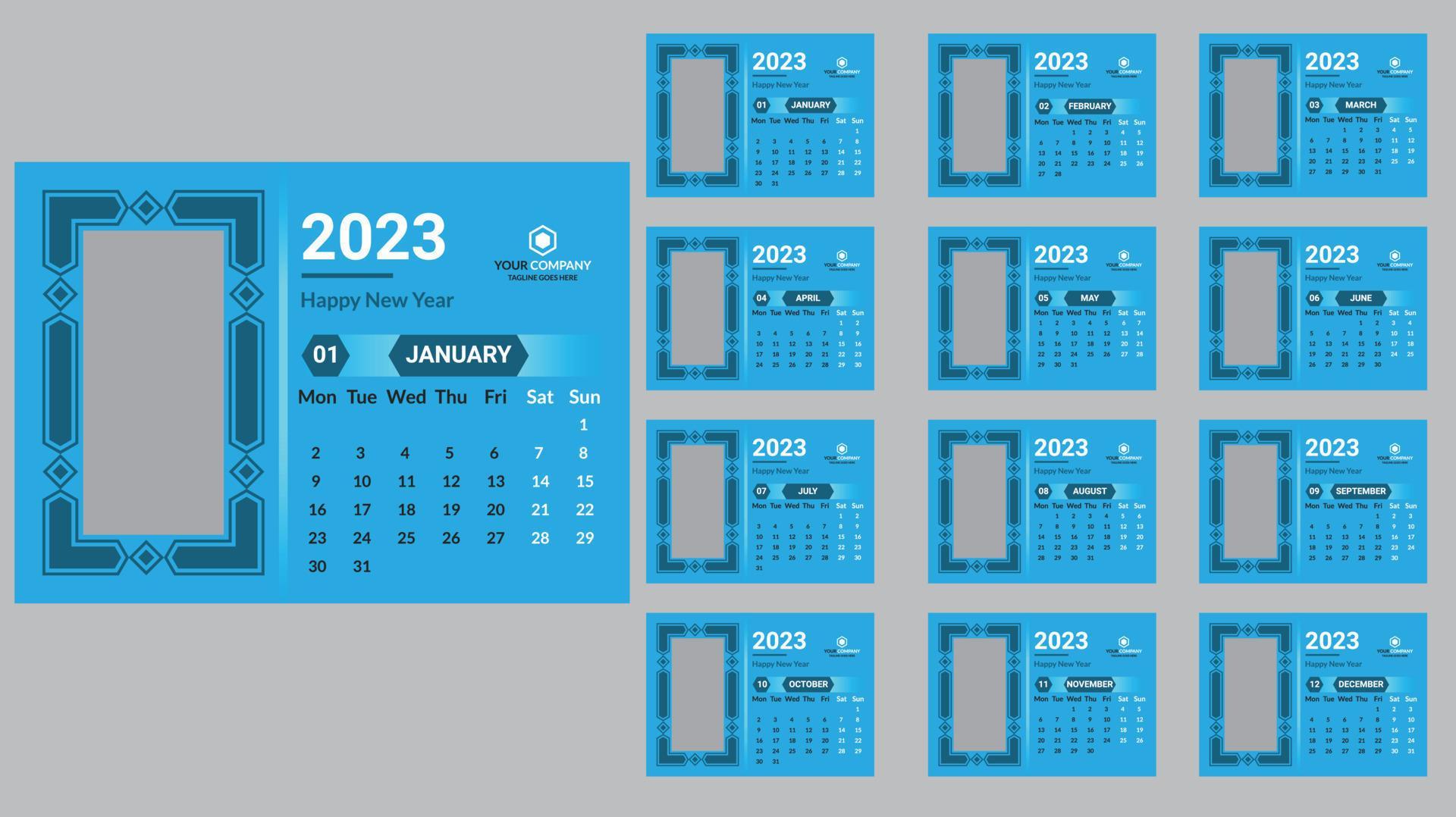 Desk calendar 2023 14040391 Vector Art at Vecteezy