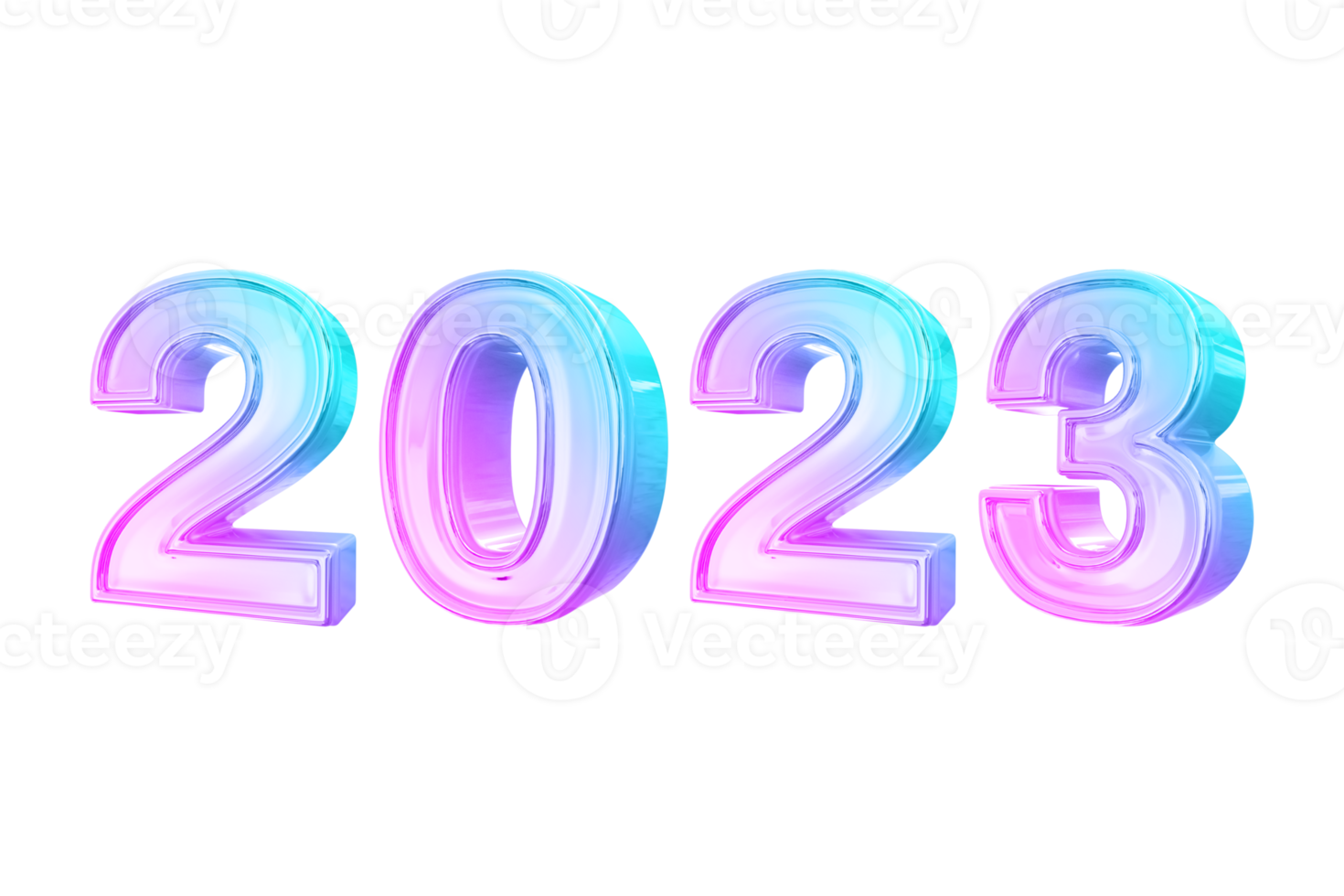 2023 concept, gelukkig nieuw jaar2023. typografie logo 2023 voor viering, 3d kleurrijk modieus tekst voor branding, banier, omslag, kaart, sociaal media, png. png