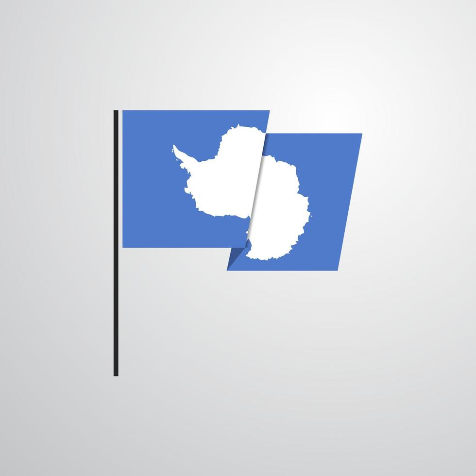 Antarctica waving Flag design vector