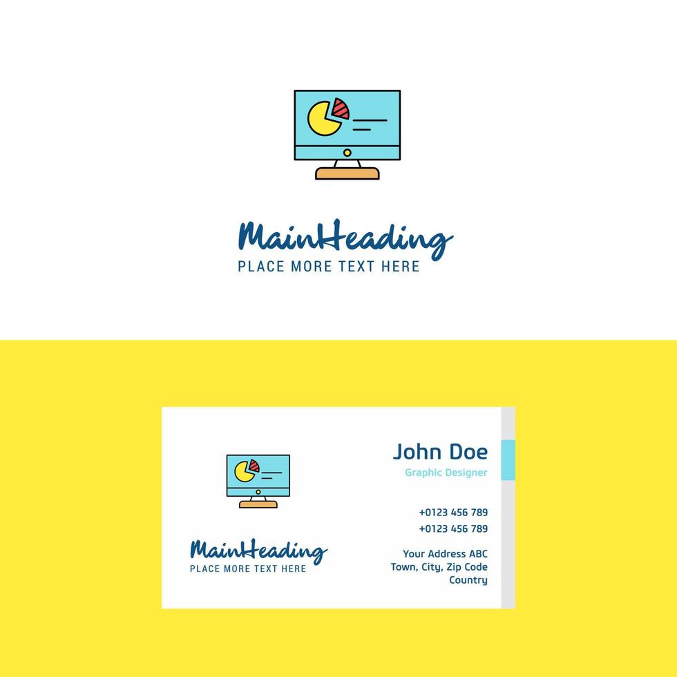 Flat Computer presentation Logo and Visiting Card Template Busienss Concept Logo Design vector